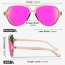 KUGUAOK Polarized Aviator Sunglasses for Women Sporty Style Running Sun Glasses Tangle Free Frame Vintage Trendy Shades | Black+champagne+bluepink — 6