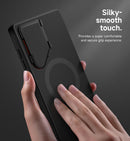 SURITCH for Samsung Galaxy S24 Ultra Phone Case, Magnetic Protective Cover with Camera Cover & Adjustable Metal Kickstand for Galaxy S24 Ultra (2024)-Black — 4