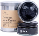 FootFitter Premium Shoe Cream Polish with Carnauba Wax (Made in USA) 1.5 oz | Black (2 Pack) — 1