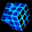 3x3 Blue Fluorescent Speed Cube Glow in Dark Magic Speed Cube 3-D Brain Teasers IQ Puzzles for Kids and Adults (3x3 Blue Fluorescent) — 1