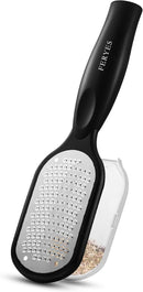 FERYES Foot File Callus Remover with Dead Skin Catcher – The Genius Foot Scrubber for Mess-Free Pedicures, Heel Scraper for Cracked Heel Treatment, Wet & Dry Use Feet Rasp - Black — 1
