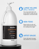 Nicpro White Large Acrylic Paint (69 oz, 2040 ml), Rich Pigments, Non Toxic | 69 Fl Oz (Pack of 1) — 2