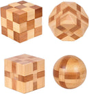 4 Pack Wooden Puzzle Brain Teasers Toy for Kids 3D Puzzles for Teens — 1