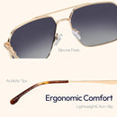 ZENOTTIC Polarized Aviator Sunglasses for Men: UV400 Protection Trendy Anti-Glare Shades - Driving Fishing Golf Fashion | Gold Frame Blue Lenses — 3