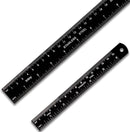 Metal Ruler Kit 12 Inch and 6 Inch, Stainless Steel Rulers with Centimeters, Millimeters, Inches and Conversion Table for Office and School, Easy to Read Metric Rule Set, 2 Pack — 1