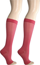 Truform Sheer Compression Stockings, 15-20 mmHg, Women's Knee High Length, Open Toe, 20 Denier, Pink, X-Large | X-Large (1 Pair) — 6