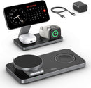 UEQ Foldable 3 in 1 Wireless Charging Station for Apple Magsafe Charger Stand,Fast Magnetic Wireless Charger Station for iPhone 17 Air 16 15 14 13 12 Series,Airpods Pro,Apple Watch Ultra (Pure Black) photo 1