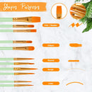 Soucolor Acrylic Paint Brushes Set,20 Pcs Pointed Tip Artist Paintbrushes | Mint Green | 20-Pack — 3