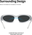 SOAR&EAGLE Y2K 3Pack Polarized sunglasses Wrap Around Men's Women's sunglasses Fashion Sport Shades Sun Glasses | Silver Framed Gray Flakes, Silver Framed Mercury Flakes, Bla — 6