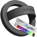 Encased Magnetic Phone Grip Holder Thin Silicone Finger Loop Ring, Compatible with Magsafe (Black) photo 1