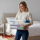 Tribello Clear Plastic Storage Bins with Lids Stackable Storage Bins (15 Quart) — 6
