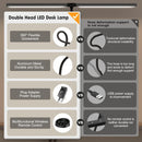 Pzloz Led Desk Lamp for Office Home - Eye Caring Architect lamp with Clamp,Dual Screen Computer Monitor Work Smart… — 2