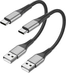 6 inch Short USB A to USB C Cable Fast Charging, 2 Pack 0.5ft USBC Cable 1