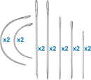 Heavy Duty Hand Sewing Needles Kit, 14 PCS with 10 Leather & 4 Curved Needles for Home Upholstery, Carpet Canvas Repair | 14PCS&7SIZE — 2