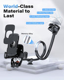 1Zero Solid Car Truck Phone Mount Holder with 14-Inch Gooseneck Long Arm | Faux Leather Surface with Black Ring photo 6