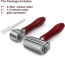 Leathercraft Rollers Leather Gluing Roller Creasing Wheels 2 Sizes Pack and Glue Spreader — 2