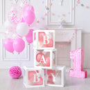 Voircoloria Baby Boxes with Letters for Baby Shower Gender Reveal Decor | White — 5