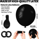 110pcs Black Balloon 12 inch, Black Latex Balloons for Birthday Party Baby Shower Wedding(with 2 Ribbons). | 12inch(normal) | A36-black — 3