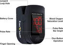 Zacurate 500 Series Fingertip Pulse Oximeter Blood Oxygen Saturation Monitor with Silicon Cover, Batteries and Lanyard (Royal Black) — 2