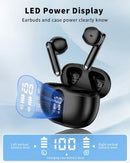 XIAOWTEK Wireless Earbuds, 2026 Bluetooth 5.4 Headphones Bass Stereo Ear Buds with Noise Cancelling Mic, LED Display in Ear Earphones 50H Playtime Ear Buds, IP7 Waterproof for Laptop Pad Phones Black photo 2