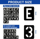 42 Pcs 3 Inch Alphabet Letter Stencils Symbol Numbers Stencils, Reusable Plastic Letter Template Set for Drawing on Wood, Wall, Glass, Porch, Fabric, Rock, Sign and Craft Decoration (Black) | 3 inch（Black） — 3