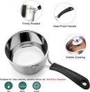 TeamFar Saucepan with Lid, 2 qt Sauce Cooking Pot Milk Pan Stainless Steel — 2