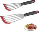 2Pack Silicone Fish Spatulas for Nonstick Cookware,Fish Turner Spatula Stainless Steel with Heat Resistant Silicone… — 1