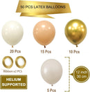 Blush Gold Beige Neutral Balloons, 50pcs 12 inch Neutral Balloon Blush Gold Beige Latex Balloons for Birthday Wedding Bride Shower Party Decoration | Blush Beige Gold — 2
