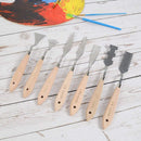 CONDA Palette Knife Set -10Pcs Stainless Steel Spatula Pallet Knife Painting Tools Metal Knives Wood Handle with Different Shapes and Sizes | 10 Piece Wood Color — 8