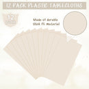 12Pcs Beige Tablecloths for Rectangle Tables,Disposable Plastic Ivory Table Cloth,Waterproof Cream Table Cover for Birthdays Weddings Anniversary Party Decorations,54 x 108 Inch | 12 Pack — 4