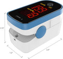 CHOICEMMed Finger Pulse Oximeter, Blood Oxygen Saturation Monitor, Fingertip O2 Sensor with LED Display, Pulse Rate Reader, Portable SpO2 Monitor with Batteries, Carry Case & Lanyard, Blue — 8