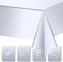 3 Pack Silver Plastic Tablecloth, Disposable Rectangle Table Covers, Holographic Metallic Foil Tablecloth Silver Party Supplies Decorations for Birthday Graduation Disco Bachelorette, 54x108Inch — 3