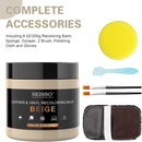 SEISSO Dark Beige Leather Repair Kit for Furniture, Vinyl Repair Kit Leather Dye Leather Repair Kit Car Interior Leather Recoloring Balm — 5