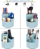 Siveit Desk Pencil Pen Holder, Desk Organizers 3 Slots 360-Degree Rotating Pen Holder for Desktop Storage Stationery Supplies Organizer, Home, Office, School, Kids, Blue — 5