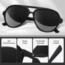 KUGUAOK Polarized Aviator Sunglasses for Women Sporty Style Running Sun Glasses Tangle Free Frame Vintage Trendy Shades | Black+tea+gradient Tea Frame — 5