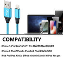 iPhone Charger 10FT 5Pack Apple MFi Certified Lightning Cable Fast Charging Nylon Braided USB-A to Lightning Compatible with iPhone 14/13 mini/14/13/12/11 Pro MAX/XR/XS/8/7/Plus/6S/SE/iPad 6