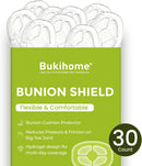 Bukihome Bunion Cushions for Pain Relief - 30ct Bunion Pads with Hydrogel Technology - Cushioning Protection Against Shoe Pressure and Friction - Self-Adhesive, Waterproof, Fits for Men & Women | Clear | 30 Count — 8