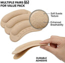 4D Heel Pads for Shoes Too Big, Beige Grips Inserts, 6 Pairs - Beige | 6 Pairs — 5