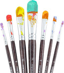 Transon 7pcs Artist Filbert Paintbrush Set for Acrylic Watercolor Gouache Oil and Body Painting — 2