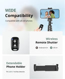 SENSYNE 62" Phone Tripod, Extendable Selfie Stick with Wireless Remote photo 6