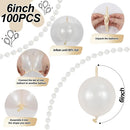 Pearl White Linking Balloons for Wedding Bride Shower Mermaid Party Decor | 6 inch — 2