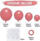 134Pcs Retro Rose Red Balloons Different Sizes 5 10 12 18 Inch Retro Rose Red Latex Balloon for Birthday Wedding Baby Shower. — 2