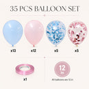 Pink and Blue Balloons Set, 35 Pack Pastel Pale Blue Pink Confetti Latex Balloons, 12 Inch Light Blue Pink Balloon Kit for Boy or Girl Gender Reveal Party Birthday Baby Bridal Shower Party Decorations | Pink Blue — 2