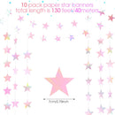 Patelai 130 ft Star Garland Banner Decor,Iridescent Pink | 130 feet — 2