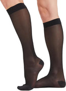 BSERA 2 Pairs Sheer Compression Socks for Women 15-20 mmHg Knee High | Black | Medium — 1