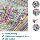 Bgraamiens Puzzle-Twisted 3D Colorful squares-1000 Pieces Square Puzzle Color…