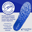 PowerStep Bridge, Flexible Arch Insoles, Comfort Memory Foam Insert, Plantar Fasciitis Pain Relief, Adaptable Arch Support, Neutral Arch, Shoe Inserts, Unisex (Men 8-9.5, Women 9-10.5) - Blue/White — 4