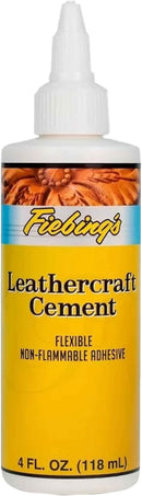 Fiebing's Leathercraft Cement - 4 oz Leather Glue Adhesive - Quick Drying, High Strength, Flexible, Permanent Bonding Leather Repair for Jackets, Shoes, Furniture, Purse - Non-Toxic & Non-Flammable — 1