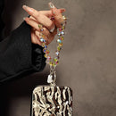 Sparkling Crystal Beaded Phone Wrist Strap - Cell Phone Lanyard Keychain Wristlet Phone Chain - Short Lanyards for Women - Droplet Crystals photo 5