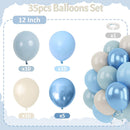Blue Beige White Balloons Summer Coast Birthday Decor Wedding Baby Shower | Light Blue Beige | 35pcs — 4